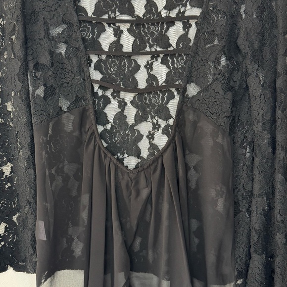 Rehab Black Lace Cut Out Blouse - Picture 8 of 17